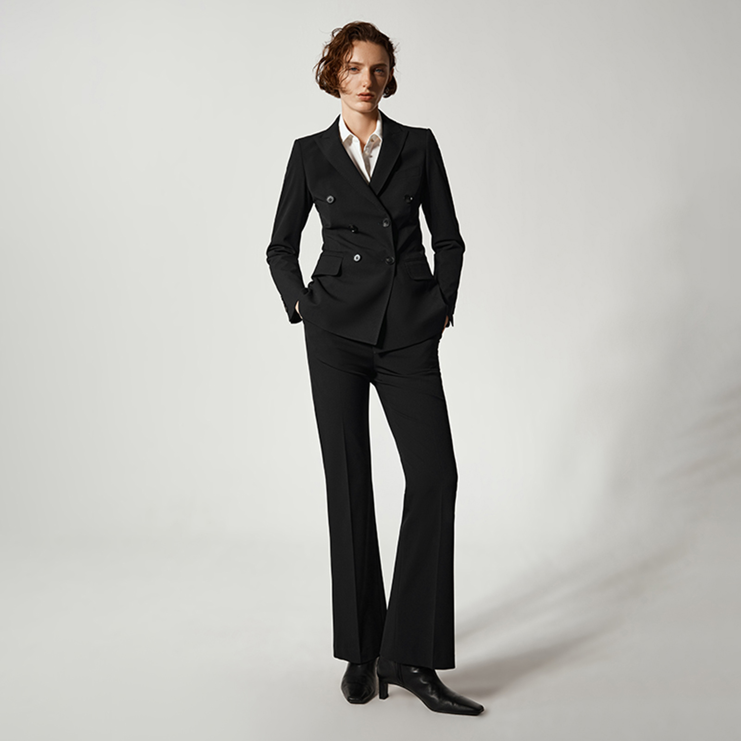 Double Breasted Blazer - Allingentle женский брючный костюм, комплект из