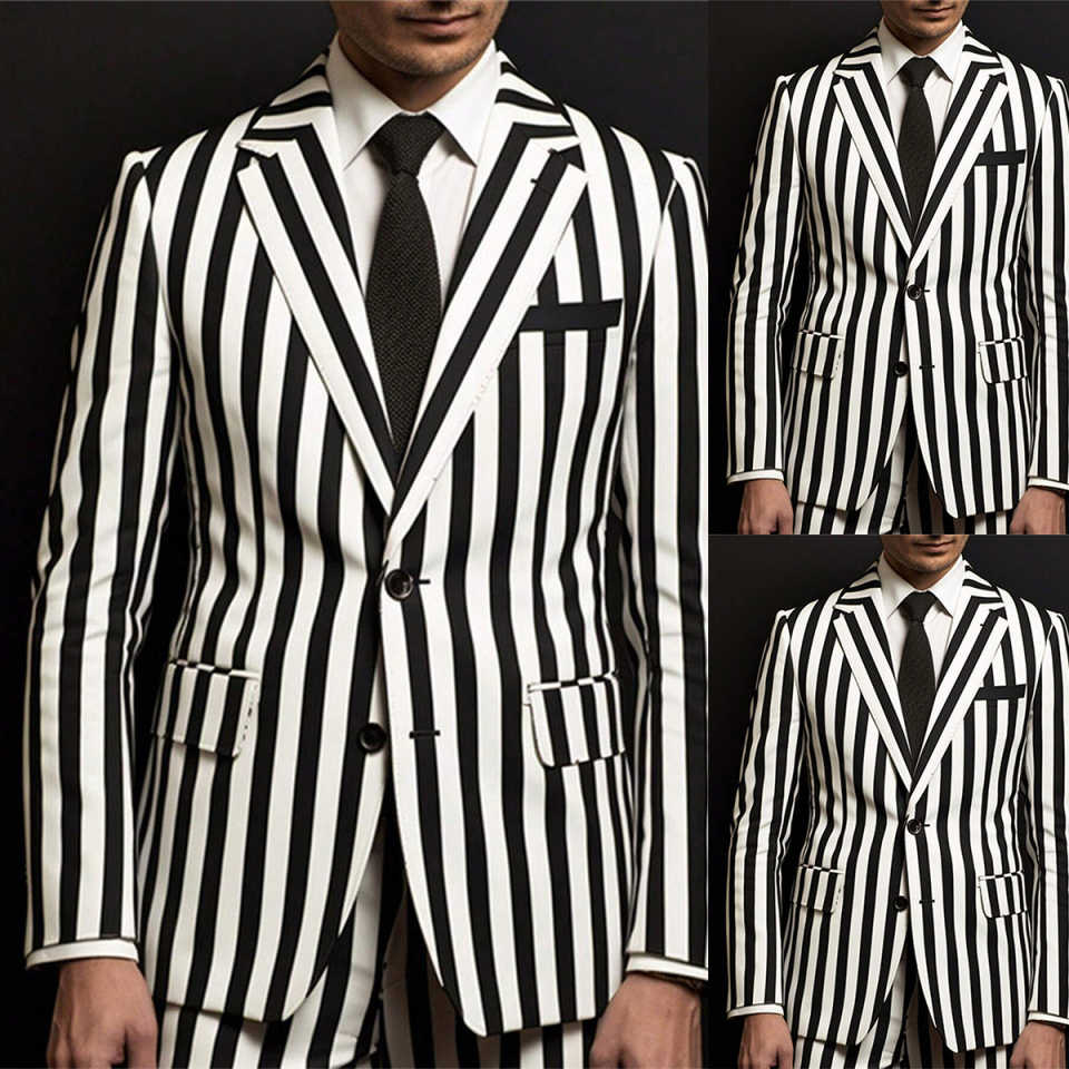Men'S Holiday Formal Wear - Весенние модные мужские костюмы в полоску