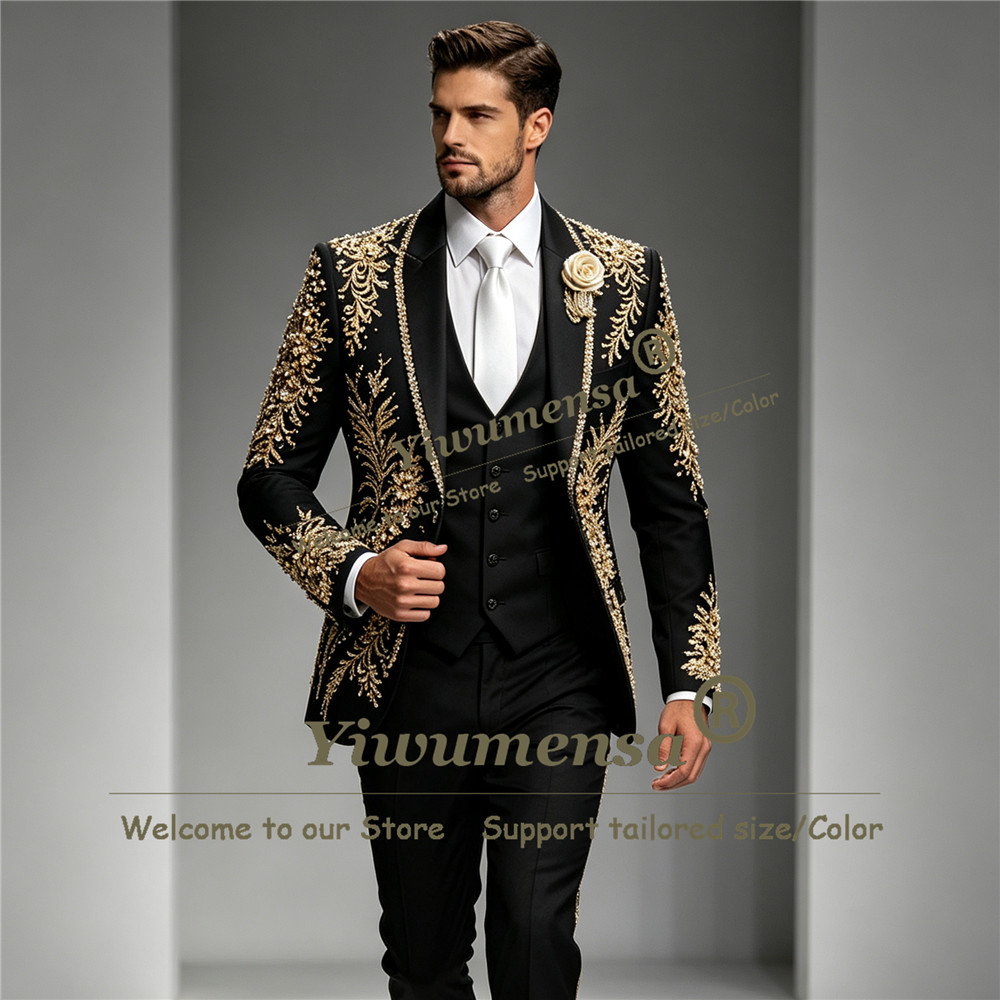 Men Formal Wear Wedding - Роскошный мужской костюм с кристаллами и