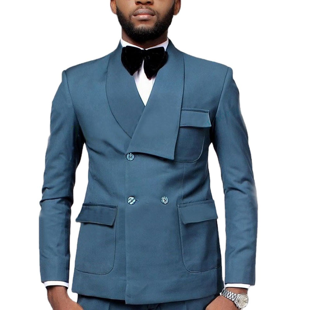 Formal Men Party Wear Jacket - Последний дизайн, двубортный синий пиджак, брюки,