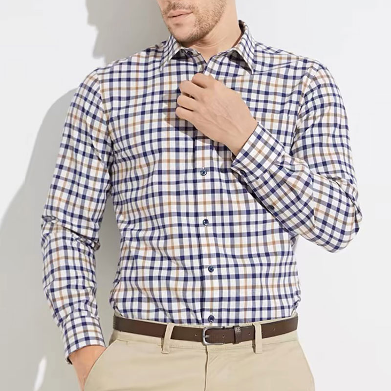 Men Formal Wear Shirts - Мужская приталенная рубашка из чистого хлопка,