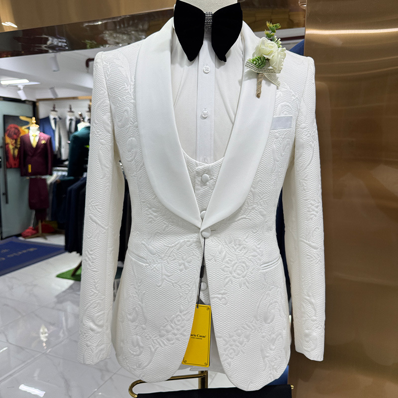 Formal Men Party Wear Jacket - Мужской свадебный костюм белого цвета, 3-х