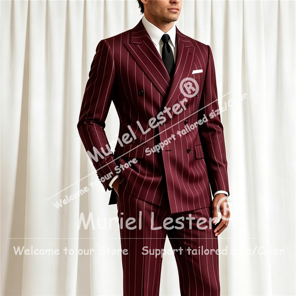 Men'S Formal Wear Attire - Элегантный мужской костюм в полоску, комплект