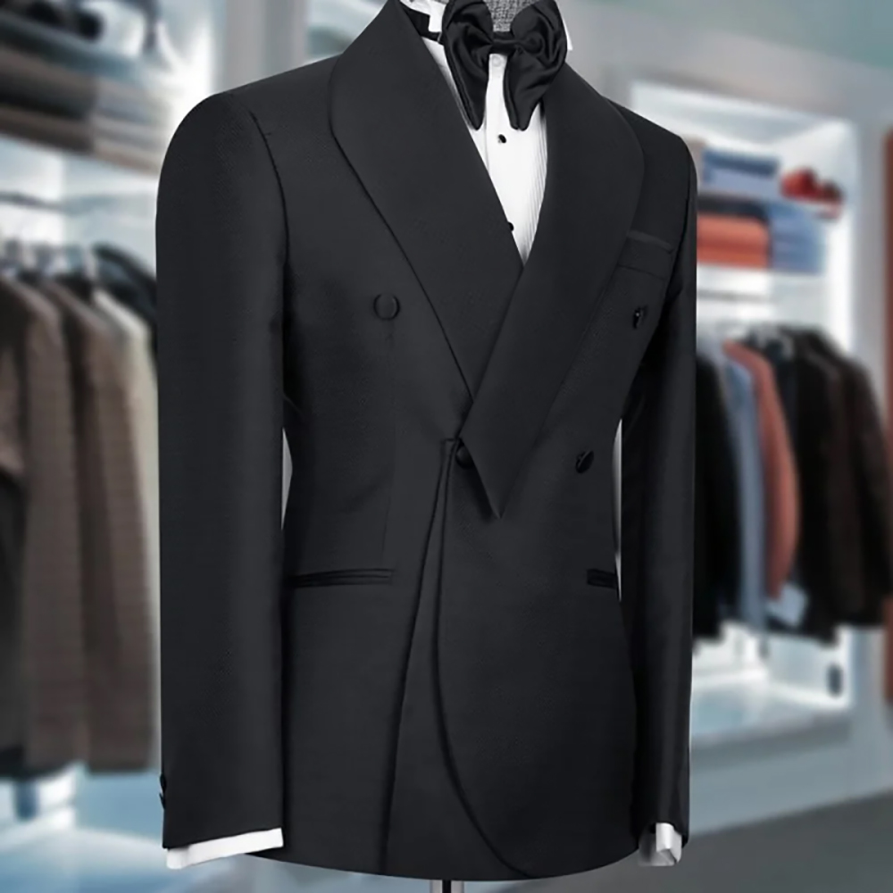 Men Formal Wear Wedding - Черные костюмы для мужчин с шалью