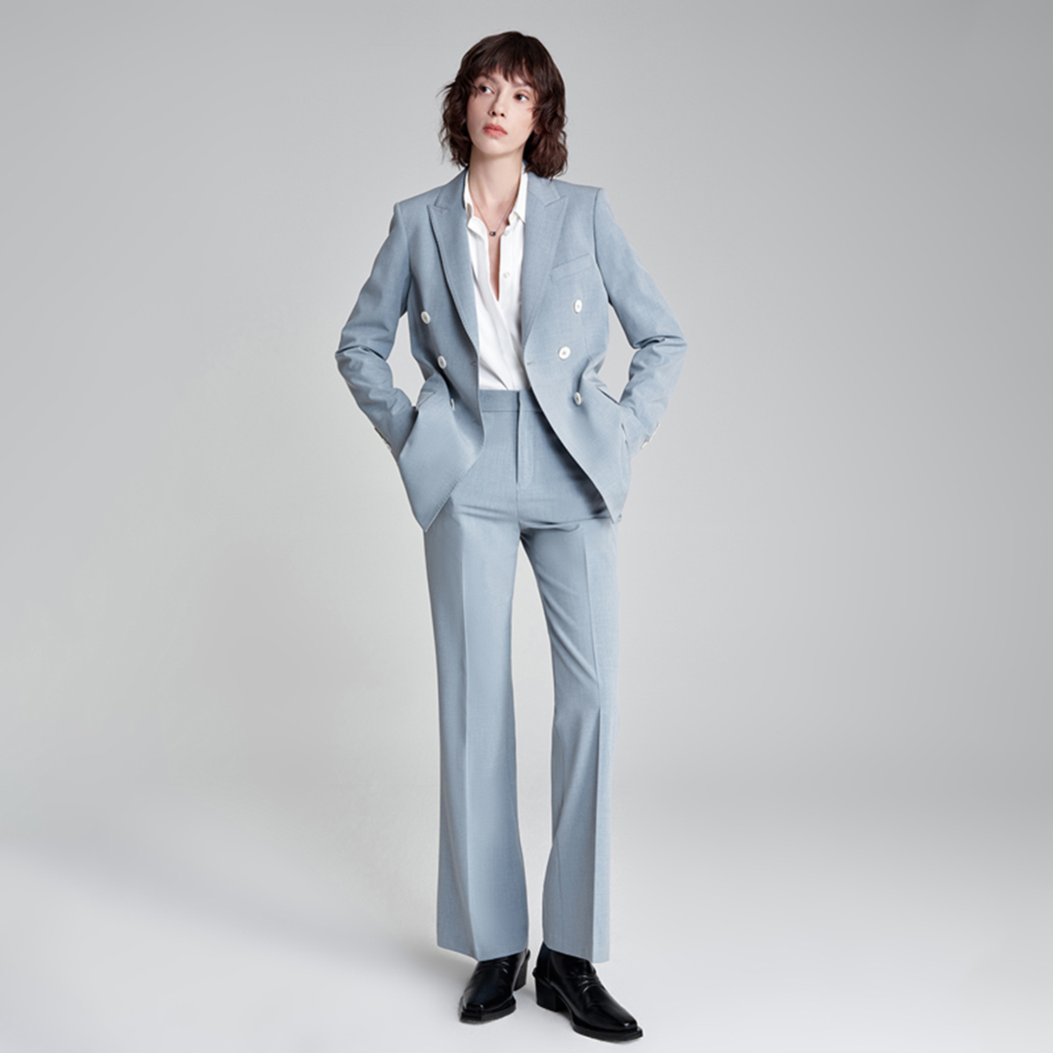 Allingentle женский брючный ко – обзор и цена Double Breasted Blazer