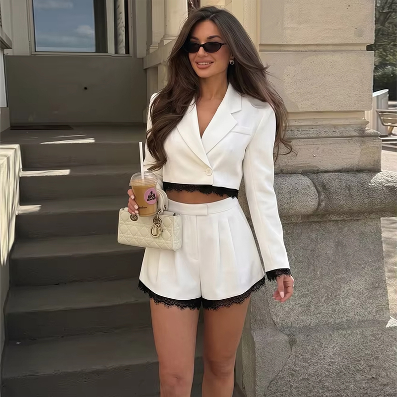 Женский костюм MUJER: кружевны – обзор и цена Double Breasted Blazer