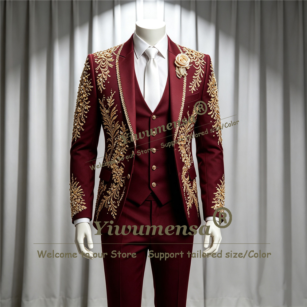 Роскошный мужской костюм с кри – обзор и цена Men Formal Wear Wedding
