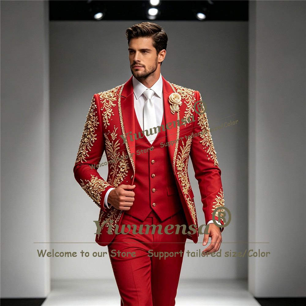 Роскошный мужской костюм с кри – обзор и цена Men Formal Wear Wedding