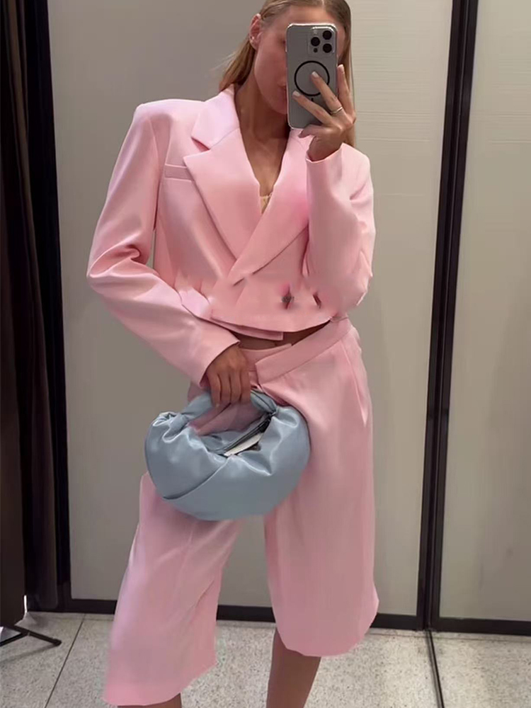 Элегантный женский костюм: роз – обзор и цена Double Breasted Blazer