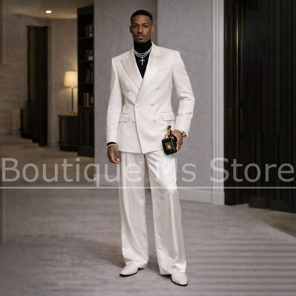 Мужской белый атласный костюм- – обзор и цена Men Formal Wear Wedding