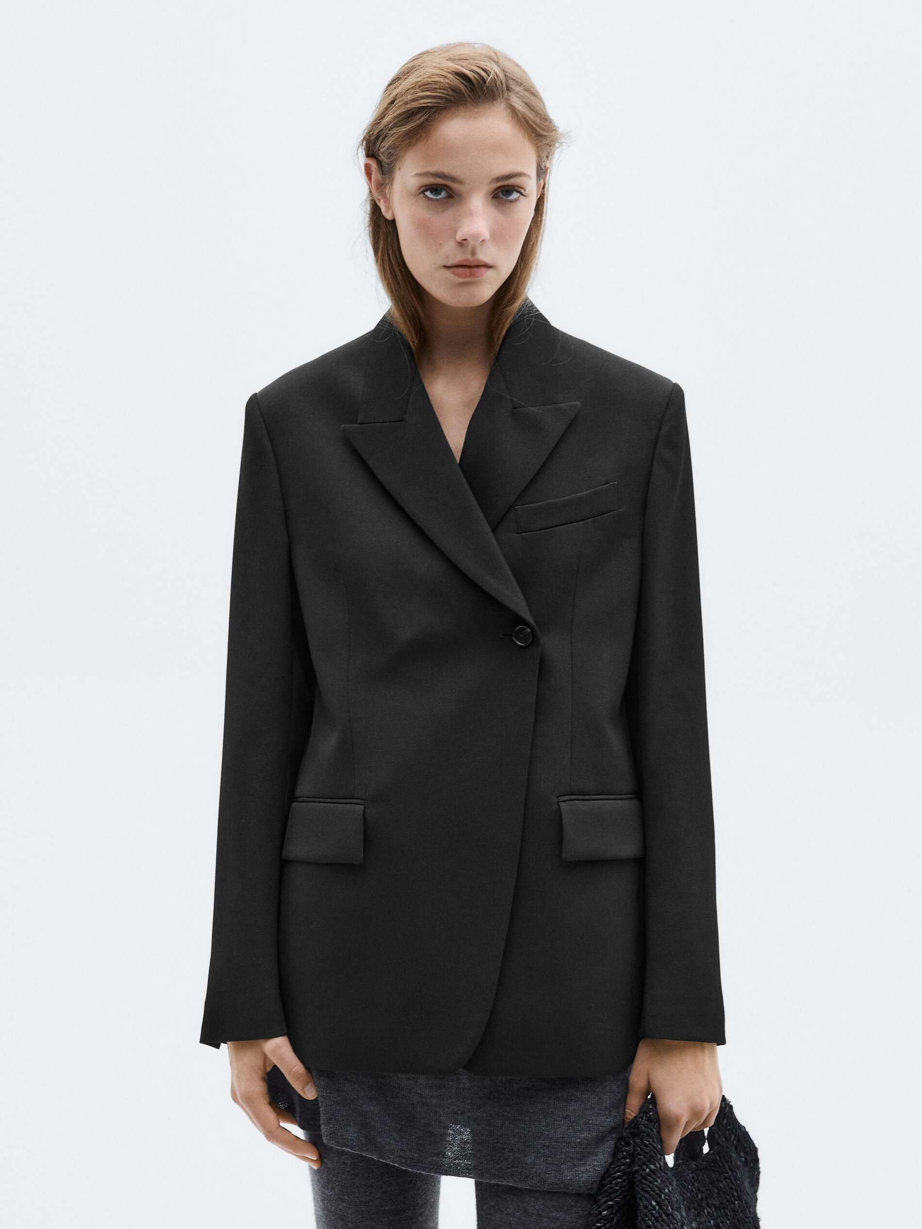 Allingentle черный шерстяной ж – обзор и цена Double Breasted Blazer