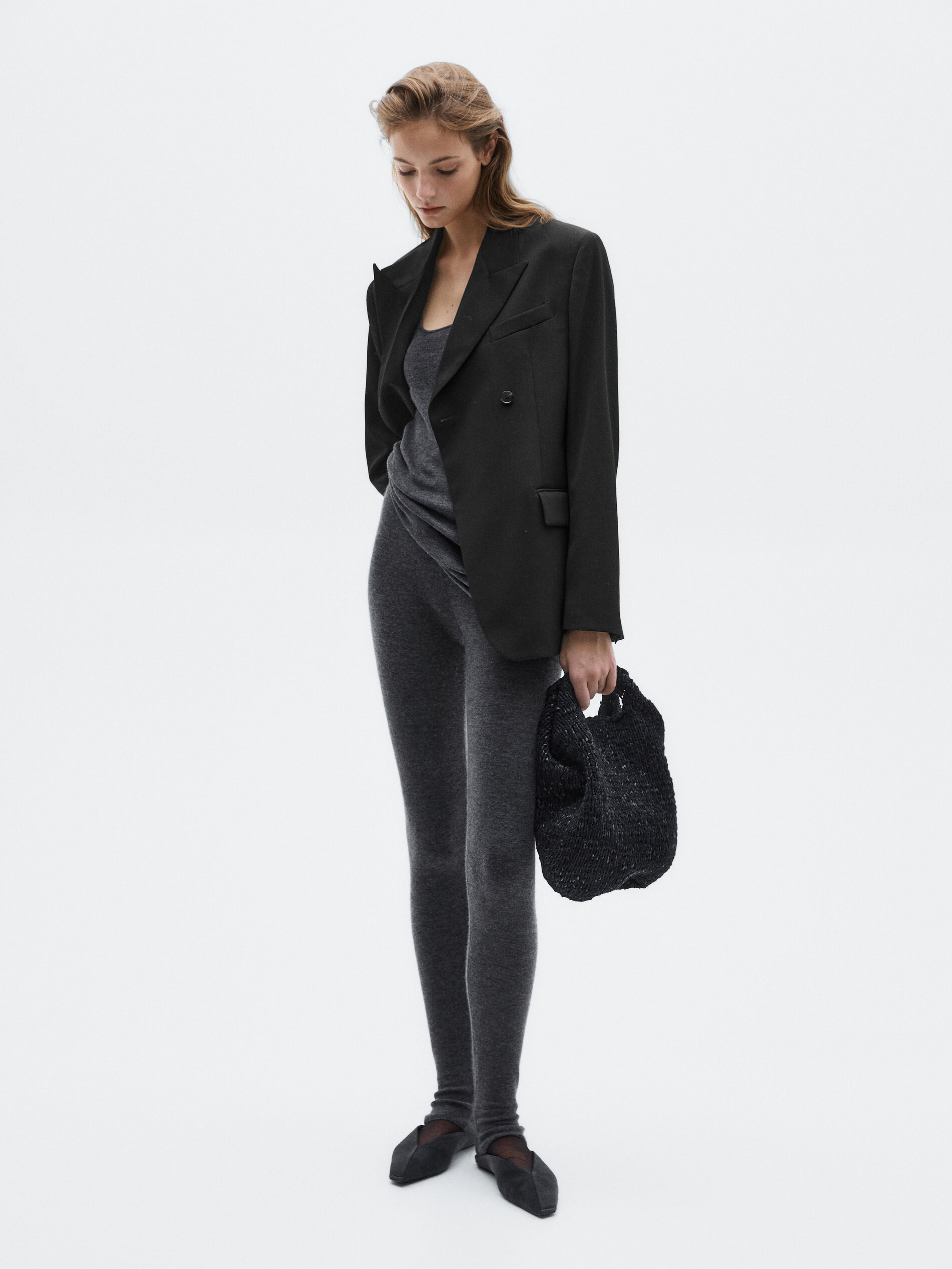 Allingentle черный шерстяной ж – обзор и цена Double Breasted Blazer