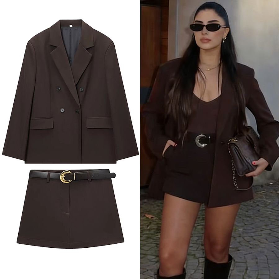 Женский офисный костюм ZOCI, ш – обзор и цена Double Breasted Blazer