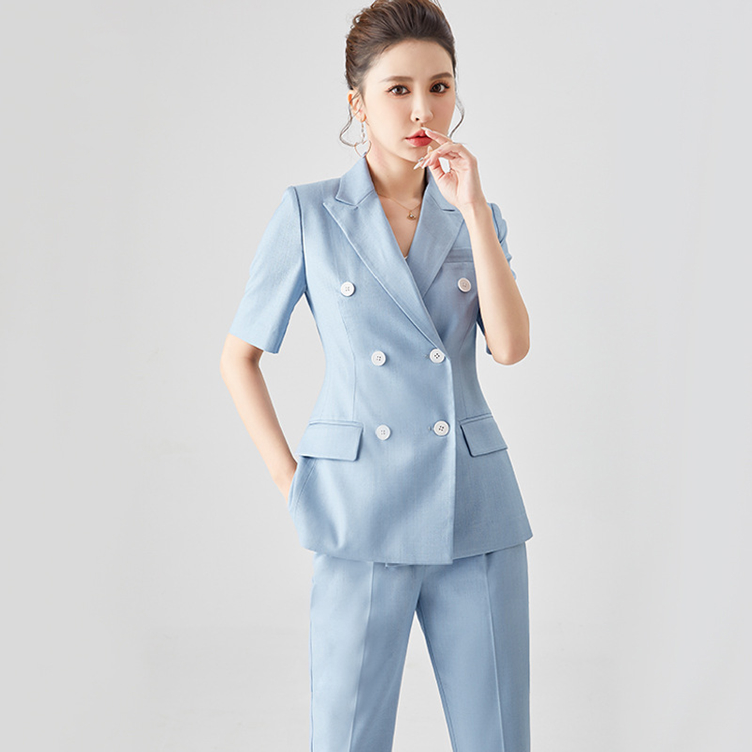 Женский деловой костюм Allinge – обзор и цена Double Breasted Blazer