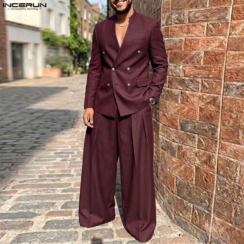 Мужские комплекты INCERUN: одн – обзор и цена Double Breasted Blazer