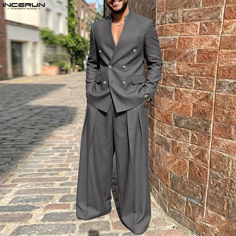 Мужские комплекты INCERUN: одн – обзор и цена Double Breasted Blazer
