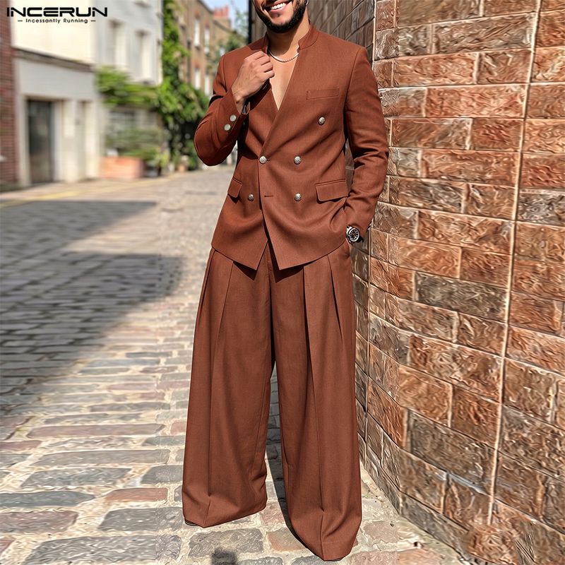 Мужские комплекты INCERUN: одн – обзор и цена Double Breasted Blazer
