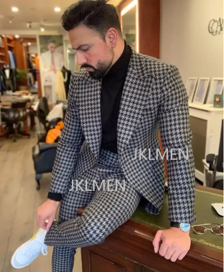 Мужские костюмы из твида «гуси – обзор и цена Men Formal Wear Jacket